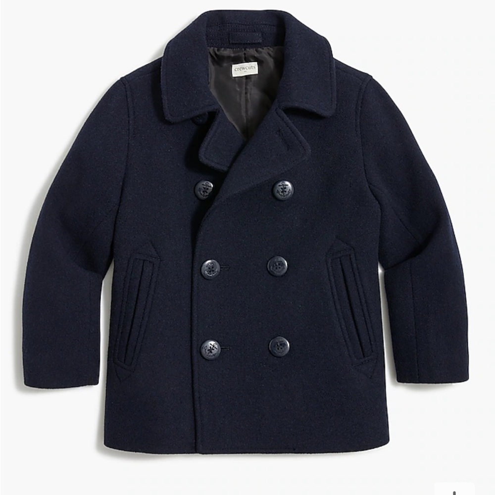 CREW CUTS BY J CREW Boys Wool Blend Peacoat Navy Blue Size 4-5